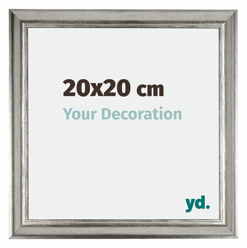 Sheffield Wooden Photo Frame 20x20cm Silver Black Swept Front Size | Yourdecoration.co.uk