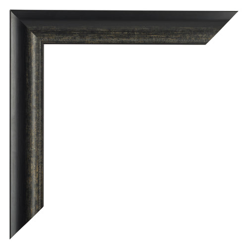 Sheffield Wooden Photo Frame 20x40cm Black Gold Swept Detail Corner | Yourdecoration.co.uk