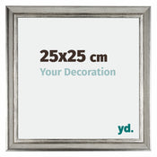 Sheffield Wooden Photo Frame 25x25cm Silver Black Swept Front Size | Yourdecoration.co.uk