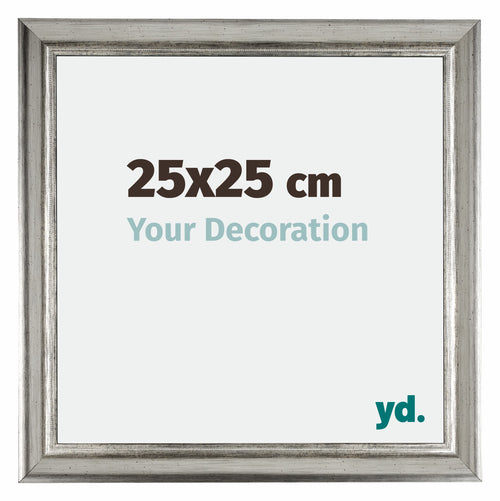 Sheffield Wooden Photo Frame 25x25cm Silver Black Swept Front Size | Yourdecoration.co.uk