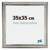 Sheffield Wooden Photo Frame 35x35cm Silver Black Swept Front Size | Yourdecoration.co.uk