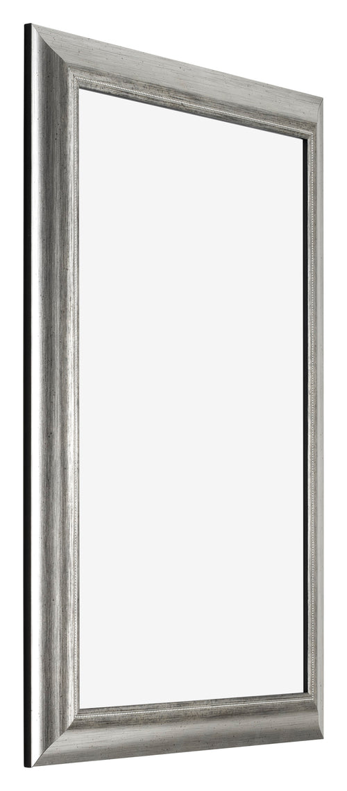 Sheffield Wooden Photo Frame 61x91 5cm Silver Black Swept Front Oblique | Yourdecoration.co.uk