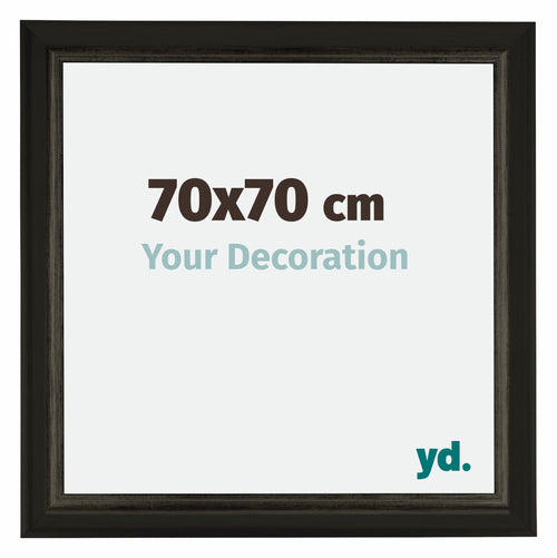 Sheffield Wooden Photo Frame 70x70cm Black Gold Swept Front Size | Yourdecoration.co.uk