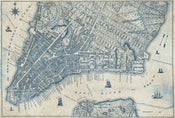 Wizard+Genius Old Vintage City Map New York Non Woven Wall Mural 384x260cm 8 Panels | Yourdecoration.co.uk