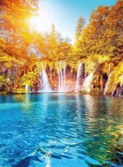 Wizard+Genius Waterfall And Lake In Croatia Non Woven Wall Mural 192x260cm 4 Panels | Yourdecoration.co.uk