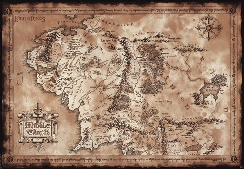 Lord Of The Rings Map Poster 91 5X61cm | Yourdecoration.co.uk