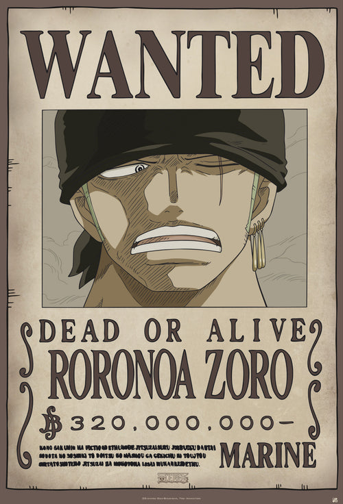 One Piece Wanted Zoro New Poster 61X91 5cm | Yourdecoration.co.uk