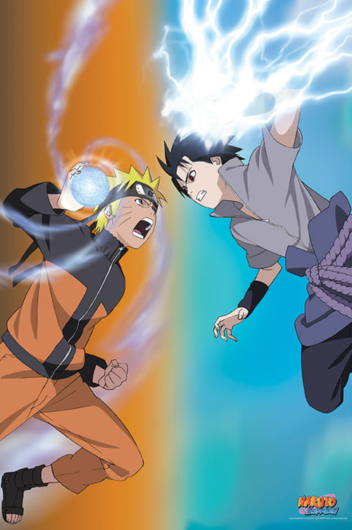 Abystyle Abydco495 Naruto Shippuden Naruto Vs Sasuke Poster 61x91,5cm | Yourdecoration.co.uk