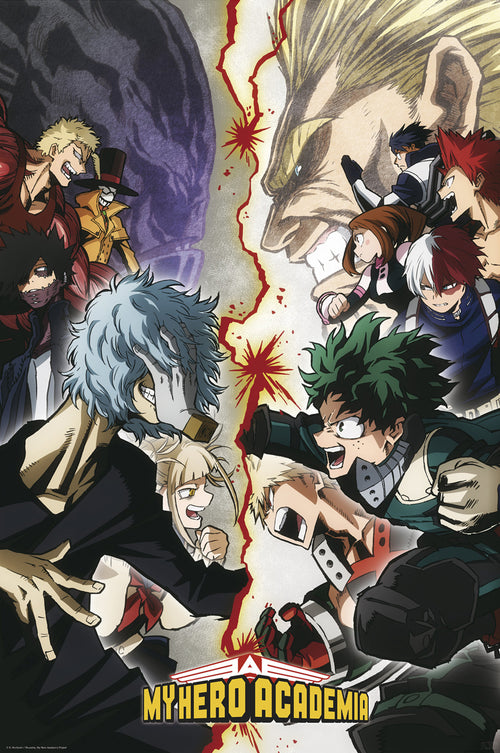 My Hero Academia Heroes Vs Villains Poster 61X91 5cm | Yourdecoration.co.uk