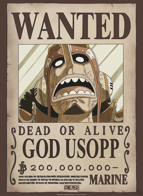 Abystyle Gbydco232 One Piece Wanted God Usopp Poster 38x52cm | Yourdecoration.co.uk