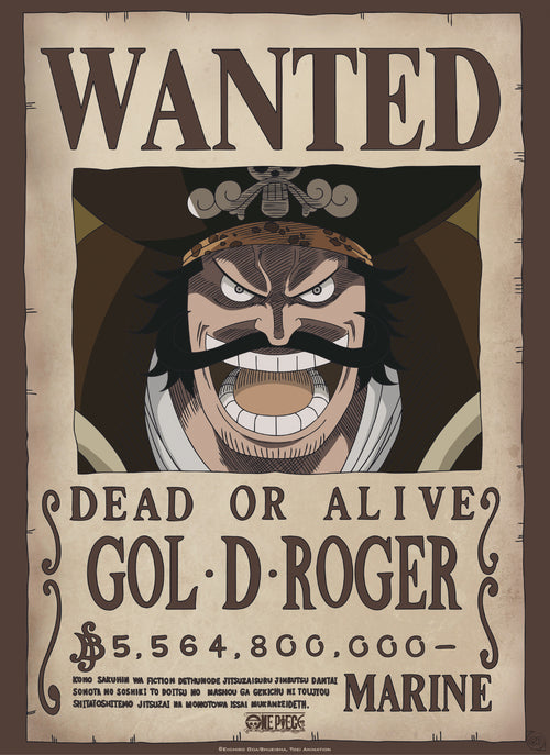 Abystyle Gbydco266 One Piece Wanted Gol D Roger Poster 38x52cm | Yourdecoration.co.uk