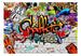 Wall Mural - Colorful Graffiti 250x175cm - Non-Woven Murals