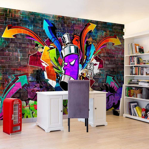 Wall Mural - Graffiti Colourful Attack 200x140cm - Non-Woven Murals