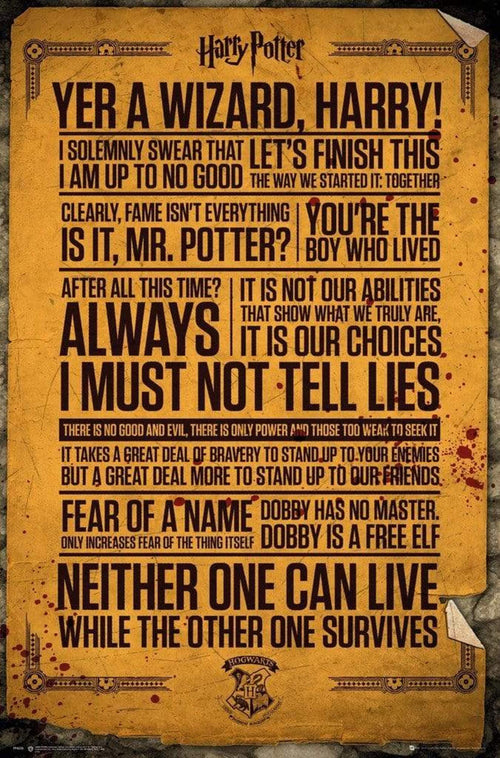 GBeye Harry Potter Quotes Poster 61x91,5cm | Yourdecoration.co.uk