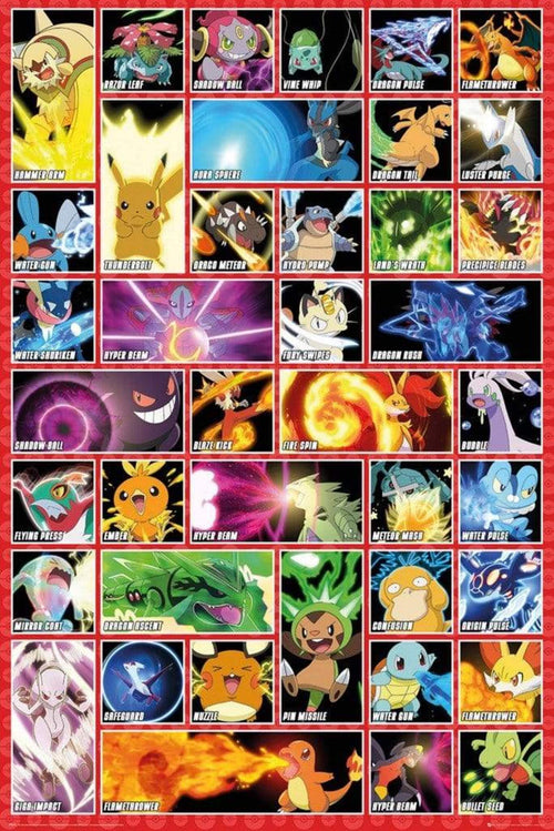 GBeye Pokemon Moves Poster 61x91,5cm | Yourdecoration.co.uk