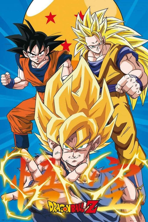 GBeye Dragon Ball Z 3 Gokus Poster 61x91,5cm | Yourdecoration.co.uk