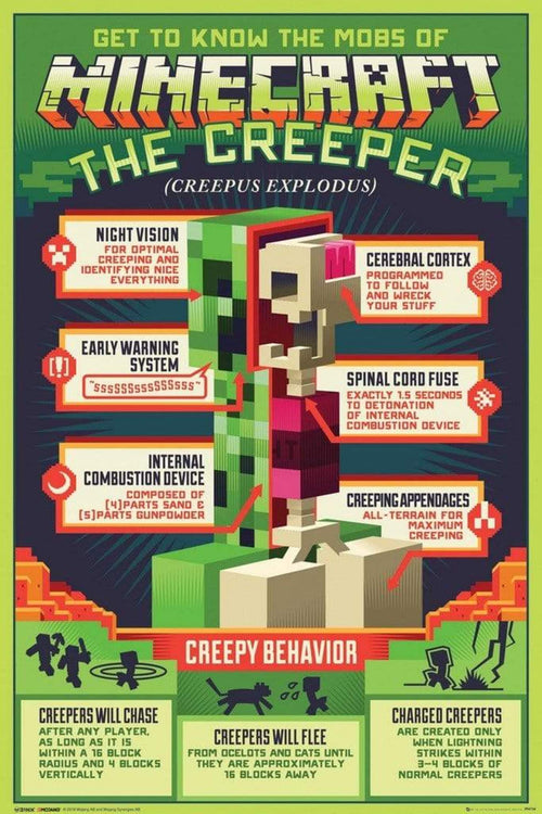 GBeye Minecraft Creepy Behavior Poster 61x91,5cm | Yourdecoration.co.uk