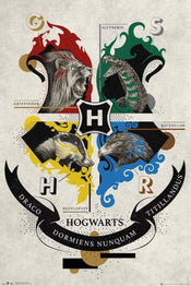 GBeye Harry Potter Animal Crest Poster 61x91,5cm | Yourdecoration.co.uk