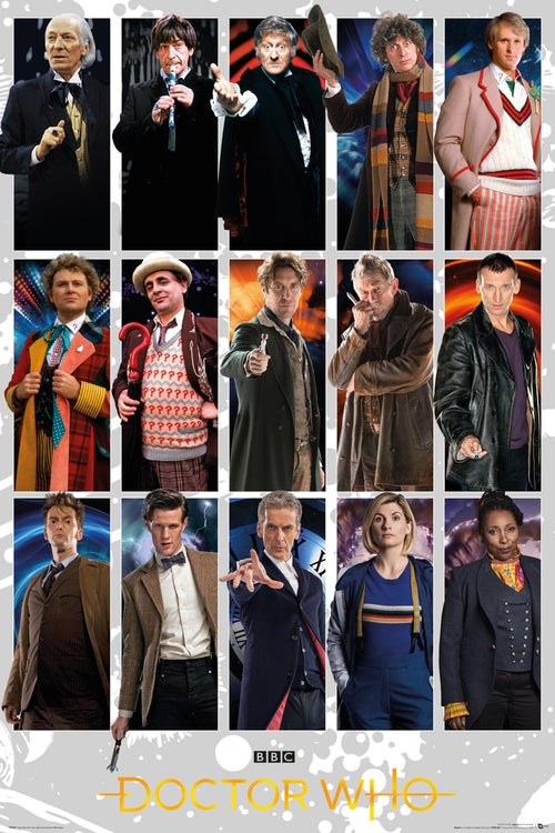 Gbeye Doctor Who Doctors Grid Poster 61X91 5cm | Yourdecoration.co.uk