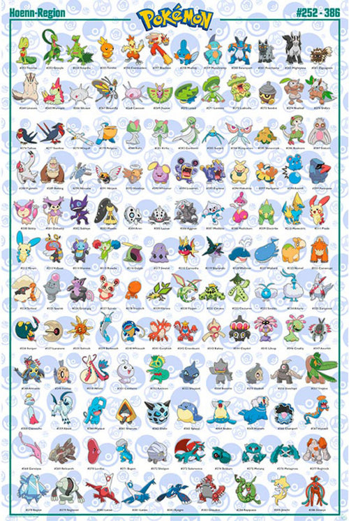 Gbeye GBYDCO072 Pokemon Hoenn English Characters Poster 61x 91-5cm | Yourdecoration.co.uk