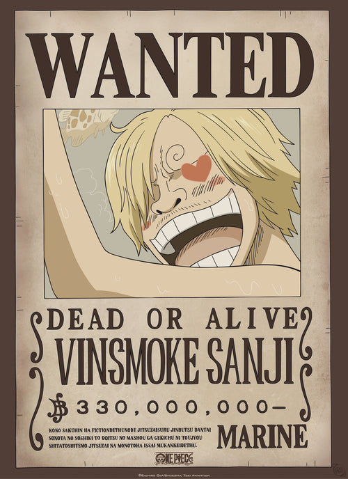 Gbeye Gbydco227 One Piece Wanted Sanji Poster 38x52cm | Yourdecoration.co.uk