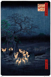 GBeye Hiroshige New Years Eve Foxfire Poster 61x91,5cm | Yourdecoration.co.uk