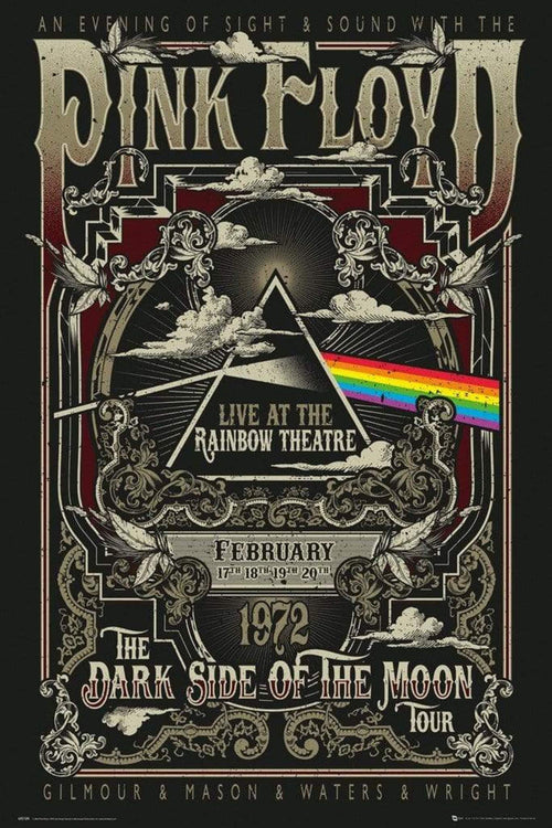 GBeye Pink Floyd Rainbow Theatre Poster 61x91,5cm | Yourdecoration.co.uk