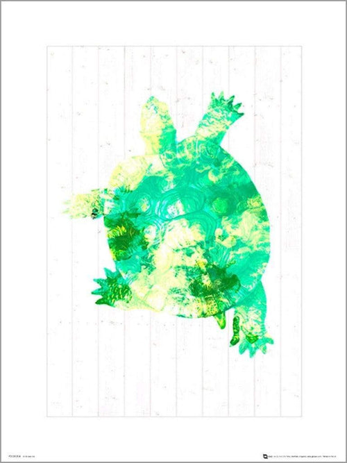 GBeye Seaside Turtle Green Art Print | Yourdecoration.co.uk