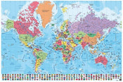 Grupo Erik GPE4913 Map World Pt Physical Politic Poster 91,5X61cm | Yourdecoration.co.uk