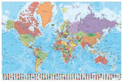 Grupo Erik GPE5044 Map World Es Physical Politic Poster 91,5X61cm | Yourdecoration.co.uk