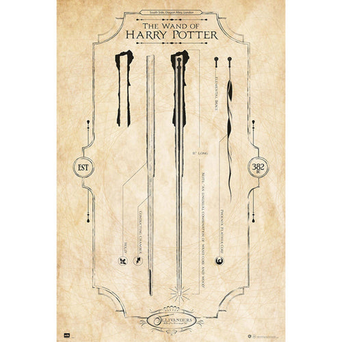 Grupo Erik GPE5161 Harry Potter The Wand Poster 61X91,5cm | Yourdecoration.co.uk