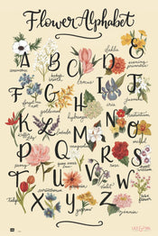 Grupo Erik GPE5323 Lily And Val Flowers Alphabet Poster 61X91,5cm | Yourdecoration.co.uk