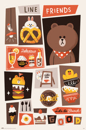 Grupo Erik GPE5347 Line Friends Lets Do Brunch Poster 61X91,5cm | Yourdecoration.co.uk