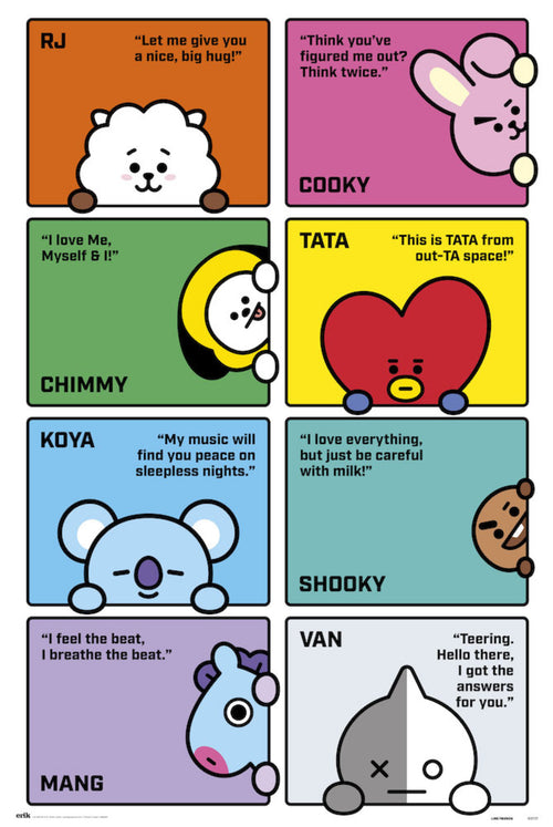 Grupo Erik GPE5374 Bt21 Characters 2 Poster 61X91,5cm | Yourdecoration.co.uk