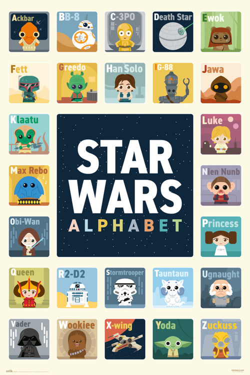 Grupo Erik GPE5400 Star Wars Alphabet Poster 61X91,5cm | Yourdecoration.co.uk