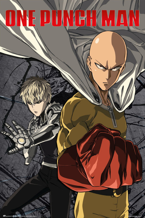 grupo erik gpe5621 one punch man saitama vs genos poster 61x91.5cm | Yourdecoration.co.uk