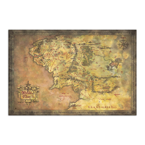 Grupo Erik Gpe5632 Lord Of The Rings Map Of Middle Earth Poster 91 5X61cm | Yourdecoration.co.uk