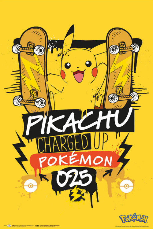 grupo erik gpe5655 pokemon pikachu charged up 025 poster 61x91.5cm | Yourdecoration.co.uk