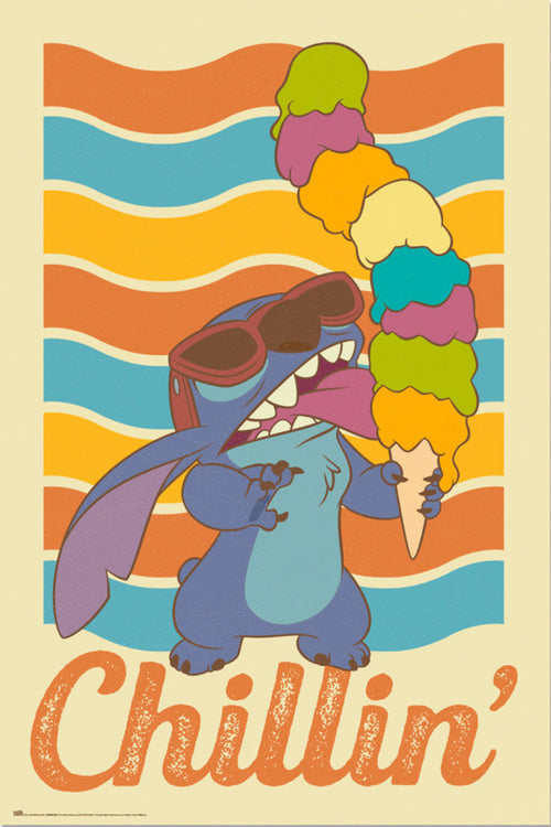 grupo erik gpe5732 stitch chillin affiche poster 61x91 5cm | Yourdecoration.co.uk