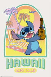 grupo erik gpe5733 stitch hawaii club surf affiche poster 61x91 5cm | Yourdecoration.co.uk