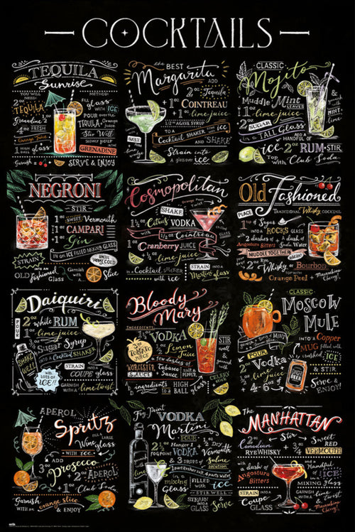 grupo erik gpe5753 cocktails poster 61x91 5cm | Yourdecoration.co.uk