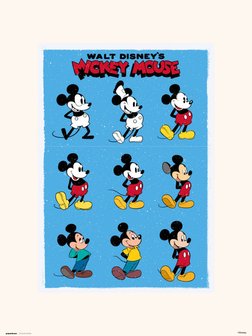 Grupo Erik Disney Mickey Mouse Evol Art Print 30x40cm | Yourdecoration.co.uk