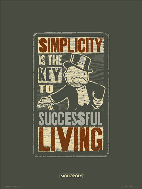 Grupo Erik Monopoly Simplicity Art Print 30x40cm | Yourdecoration.co.uk