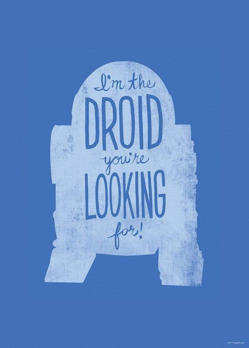 Komar Star Wars Silhouette Quotes R2D2 Art Print 50x70cm | Yourdecoration.co.uk