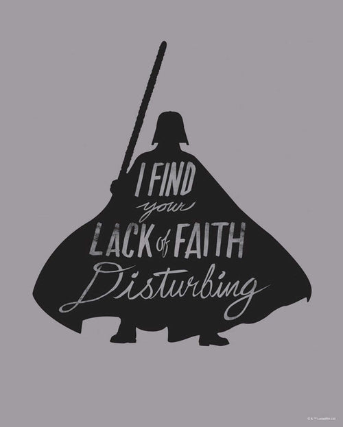 Komar Star Wars Silhouette Quotes Vader Art Print 40x50cm | Yourdecoration.co.uk