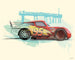 Komar Cars Lightning McQueen Art Print 50x40cm | Yourdecoration.co.uk