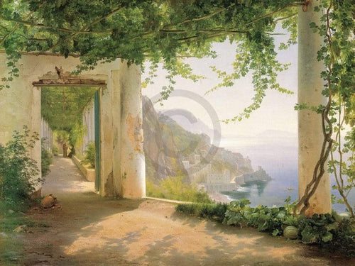 Carl Frederic Aagaard Amalfi Cappuccini Art Print 101x76cm | Yourdecoration.co.uk