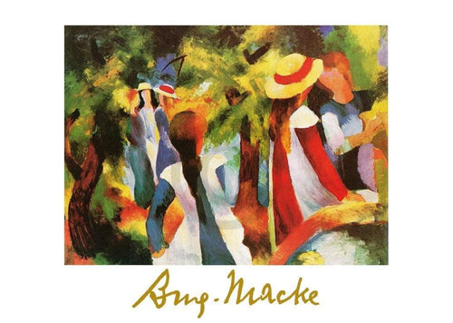 August Macke Ragazze sotto gli alberi Art Print 70x50cm | Yourdecoration.co.uk