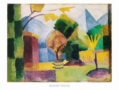 August Macke Garten am Thuner See Art Print 80x60cm | Yourdecoration.co.uk