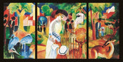 August Macke Zoologischer Garten Art Print 100x50cm | Yourdecoration.co.uk